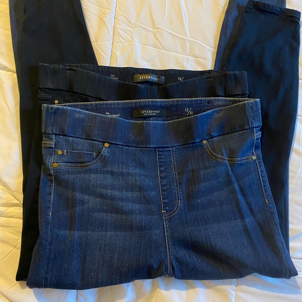 Liverpool Skinny Pull on Jeans Size 12 2 PAIRS